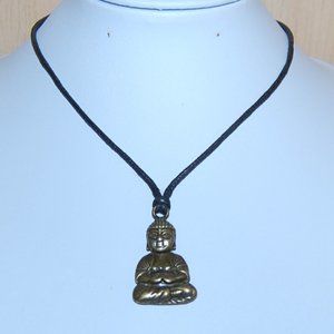 Buddha Necklace,Bronze Buddha Pendant Necklace,Pray,Peace,Happy Buddha